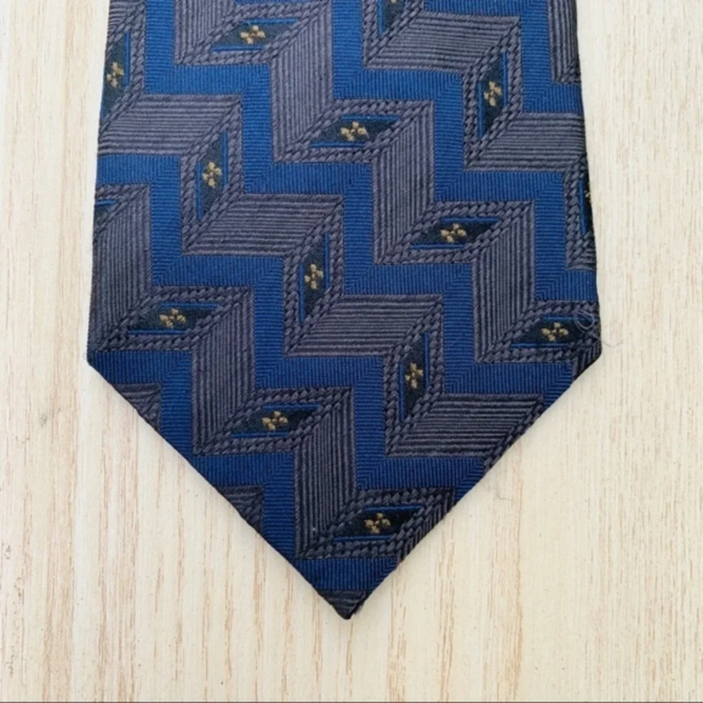 Zinc Blue & Taupe Gorgeous Woven Silk Tie